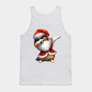 Christmas Shetland Sheepdog Dog Dabbing Dance Tank Top